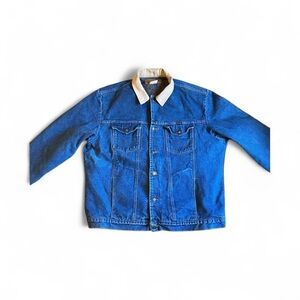 Wrangler Blue and Cream Jacket with Corduroy Collar